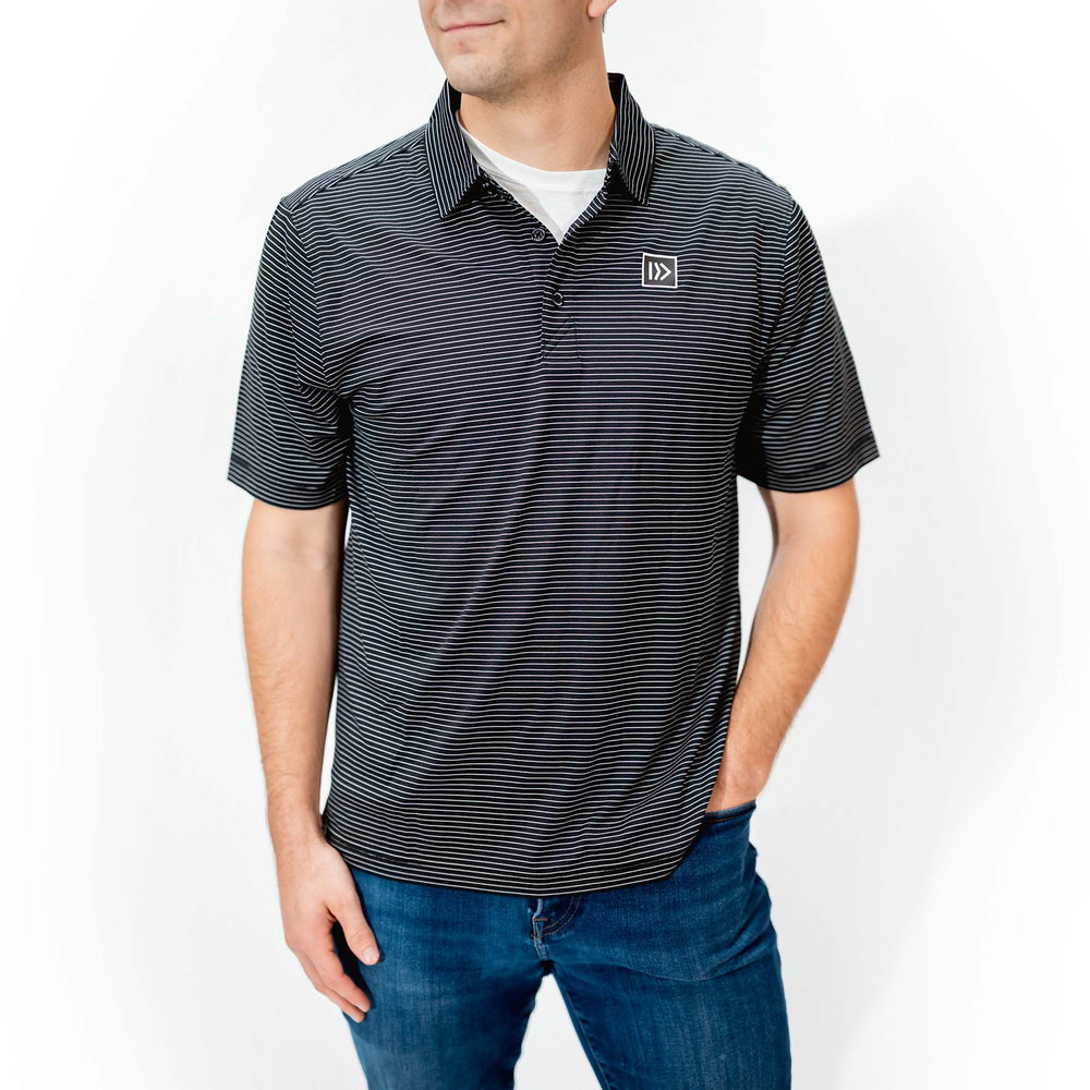 NAMB Brandmark Black Cutter & Buck Stripe Polo