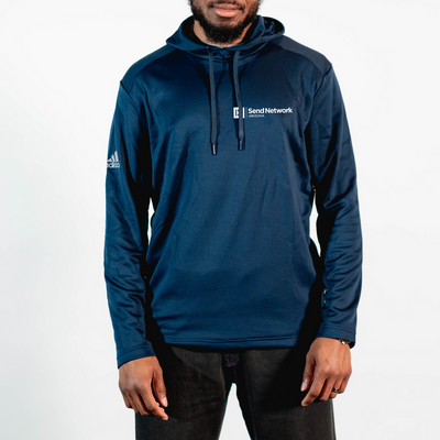 Adidas Men's Textured Mixed Media Hooded Sweatshirt- Send Network