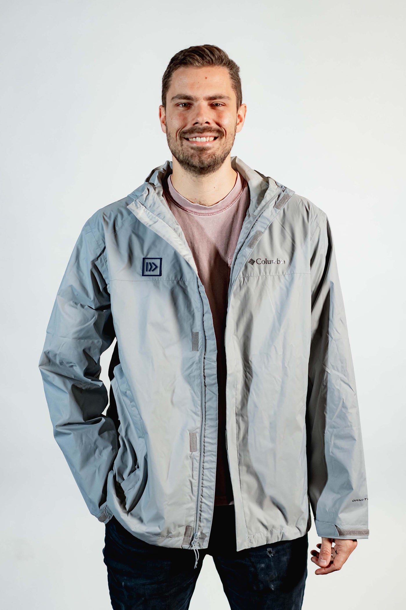 Brandmark Columbia Rain Jacket Gray